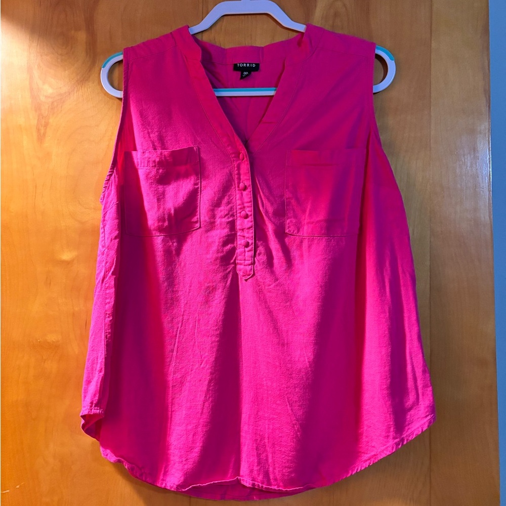 Torrid Vibrant Pink Sleeveless Blouse